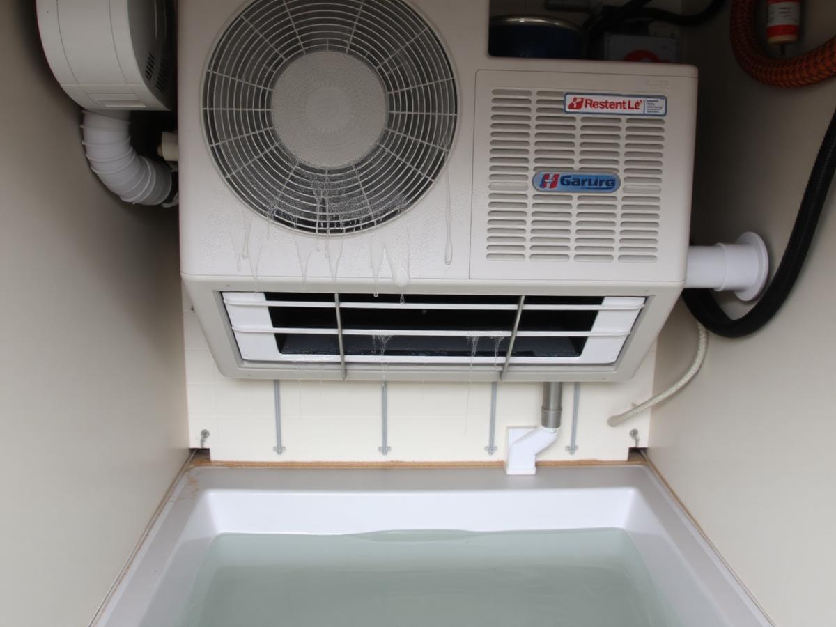 Water collecting beneath an HVAC unit