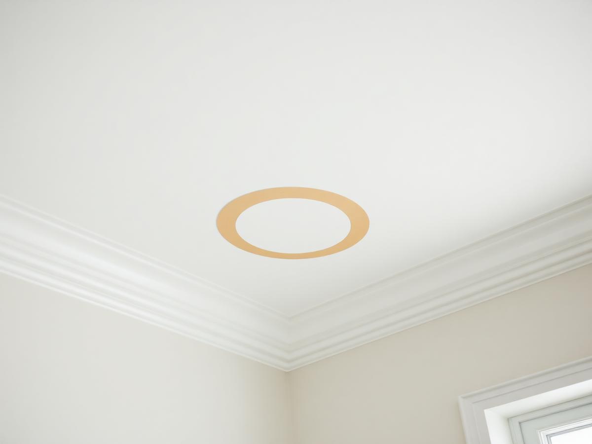 Ceiling water staining around a light fixture