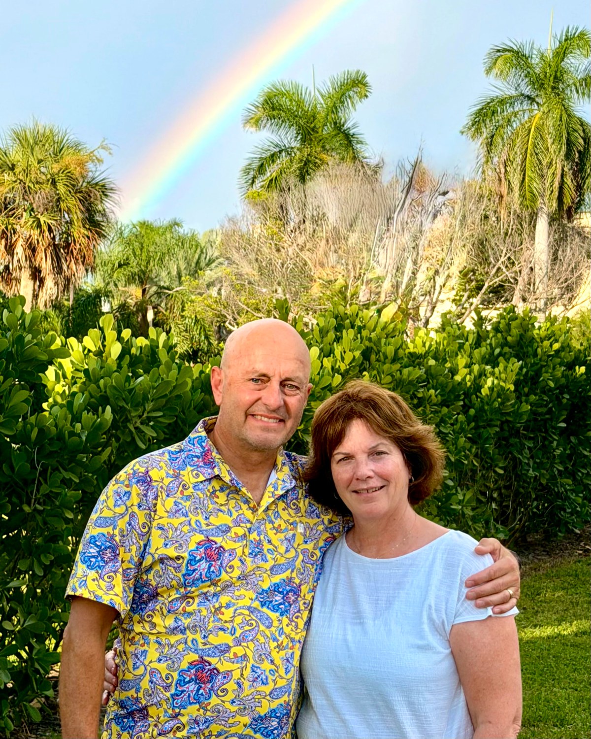 Sandra and Jeff Parshall, Certified Home Watch Reporters and owners of Egret Eye Home Watch LLC, outdoors in Ave Maria, Florida